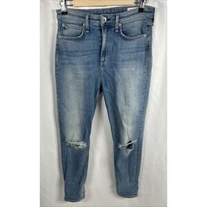 RAG & BONE NINA JEANS high rise ankle skinny stretch denim Sz 28 Blue El